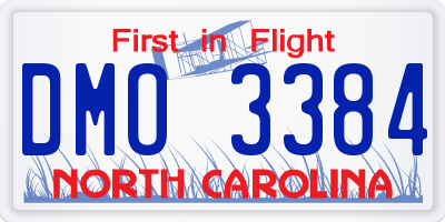 NC license plate DMO3384