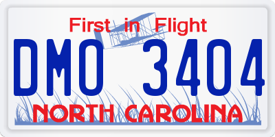 NC license plate DMO3404