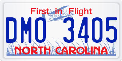 NC license plate DMO3405