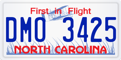 NC license plate DMO3425