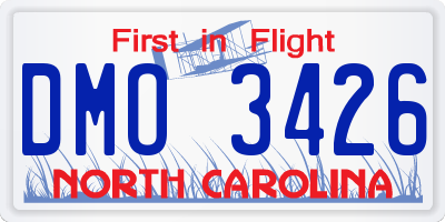 NC license plate DMO3426
