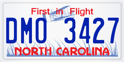 NC license plate DMO3427