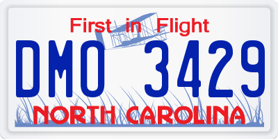 NC license plate DMO3429