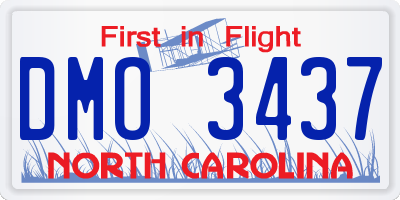 NC license plate DMO3437