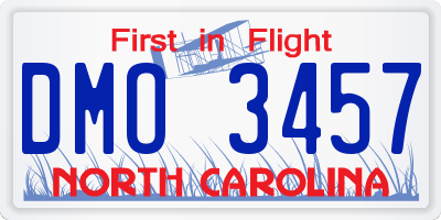 NC license plate DMO3457
