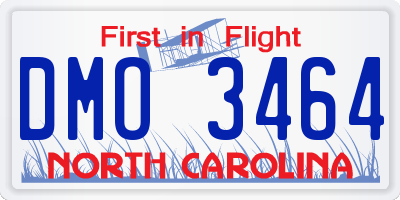 NC license plate DMO3464