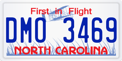 NC license plate DMO3469