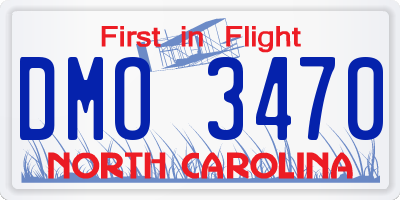 NC license plate DMO3470