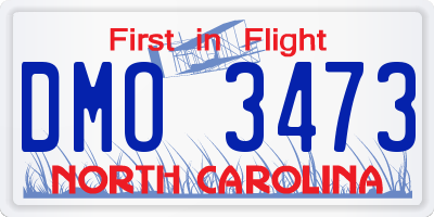 NC license plate DMO3473