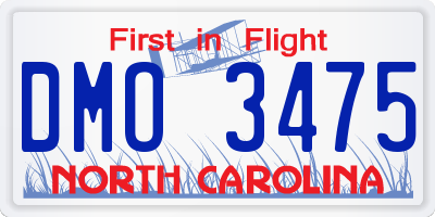 NC license plate DMO3475