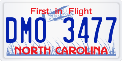 NC license plate DMO3477
