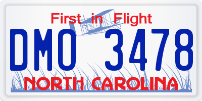 NC license plate DMO3478