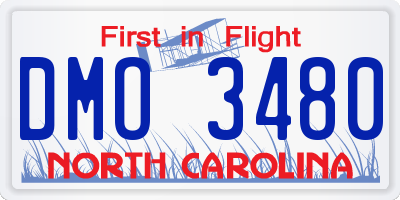 NC license plate DMO3480