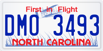 NC license plate DMO3493