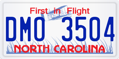 NC license plate DMO3504