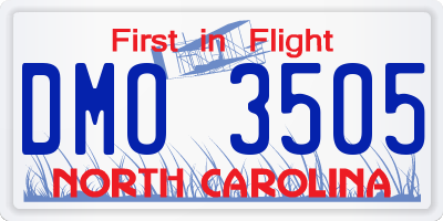 NC license plate DMO3505