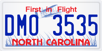 NC license plate DMO3535