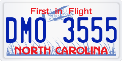 NC license plate DMO3555
