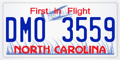 NC license plate DMO3559