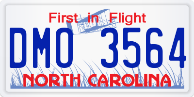 NC license plate DMO3564