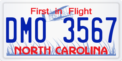 NC license plate DMO3567