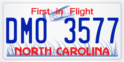NC license plate DMO3577