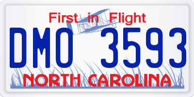 NC license plate DMO3593