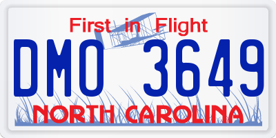 NC license plate DMO3649