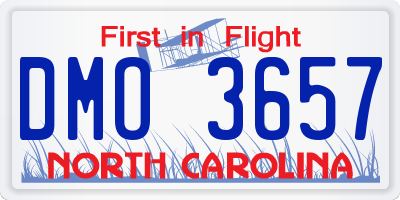 NC license plate DMO3657
