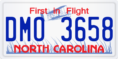 NC license plate DMO3658