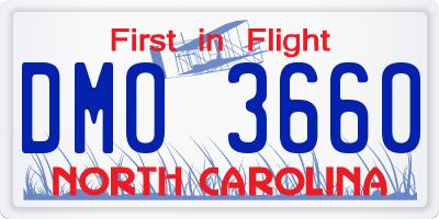 NC license plate DMO3660