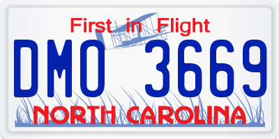 NC license plate DMO3669