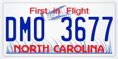 NC license plate DMO3677