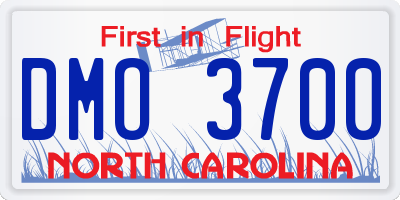 NC license plate DMO3700