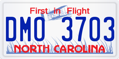 NC license plate DMO3703