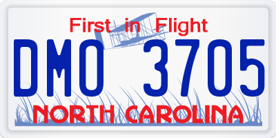 NC license plate DMO3705