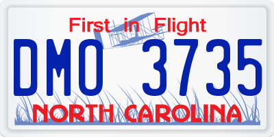 NC license plate DMO3735