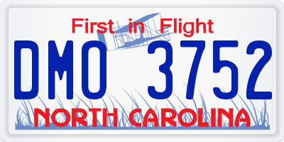 NC license plate DMO3752