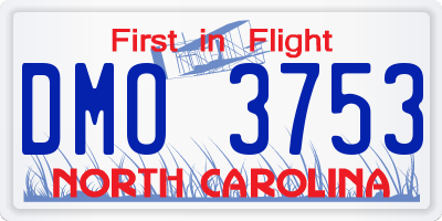 NC license plate DMO3753