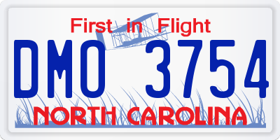 NC license plate DMO3754
