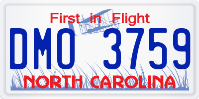 NC license plate DMO3759
