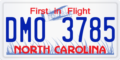NC license plate DMO3785