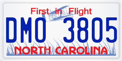 NC license plate DMO3805