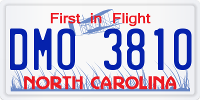 NC license plate DMO3810