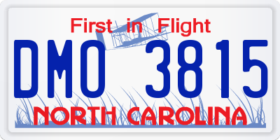 NC license plate DMO3815