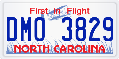 NC license plate DMO3829