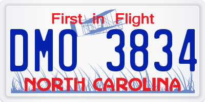 NC license plate DMO3834
