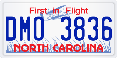 NC license plate DMO3836