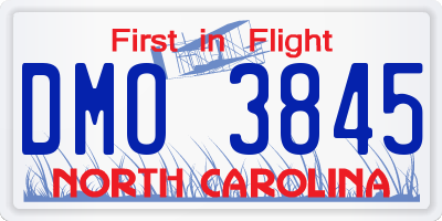 NC license plate DMO3845