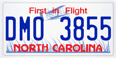 NC license plate DMO3855